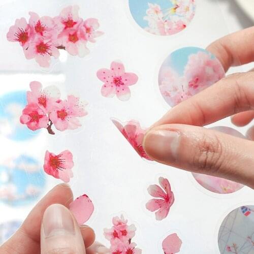 13pcs Lavender Sakura Flowers Mini Pet Sticker Decoration Diy Ablum Diary Scrapbooking Label Sticker Kawaii Stationery