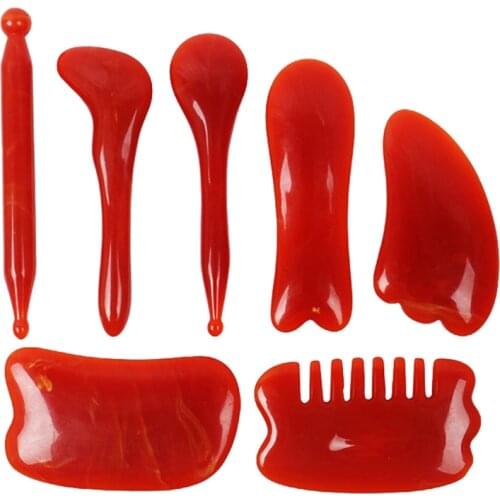 7Styles GuaSha Massage Tool Natural Resin Scraping Board Facial Body Scraper Crystal Scratching Guash Health Care Massager