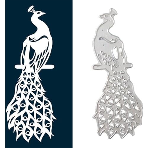 OOTDTY Peacock Metal Cutting Dies Stencil Scrapbooking DIY Album Stamp Paper Card Embossing Decoration Craft