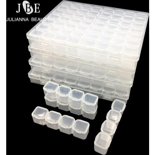 3 Sets 56 Grids Separate Slots Empty Storage Box Clear Nail Art Rhinestones Tools Jewelry Beads Display Storage Case Organizer