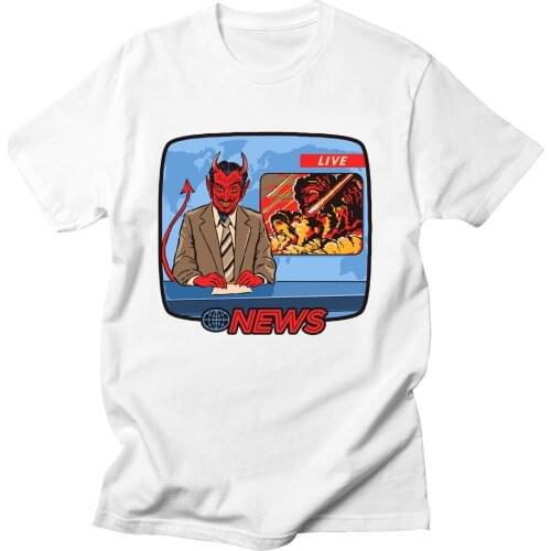 Lets Summon Demons T-shirt Breaking News Tshirt American Horror Story Streetwear T Shirt Plus Size Tops Harajuku Soft Men Tee