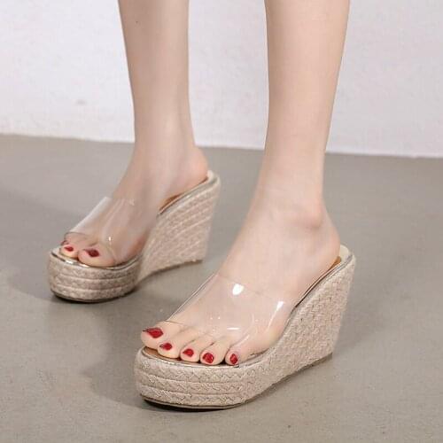 Transparent Wedges Heel Women Sandals Sexy Women Shoes