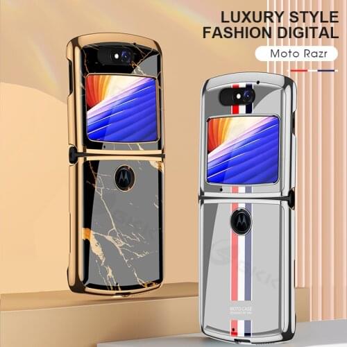 Luxury Plexiglass Plating Hard Fold Case For Motorola Moto Razr Case 5G Anti-knock Full Protection Cover For Motorola Razr Coque