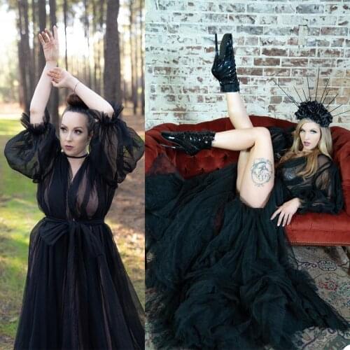 Sexy V Neck Maternity Dresses Lantern Half Sleeve Tulle Gown With Belt Pregant Women For Photo Dance Party Nightgown