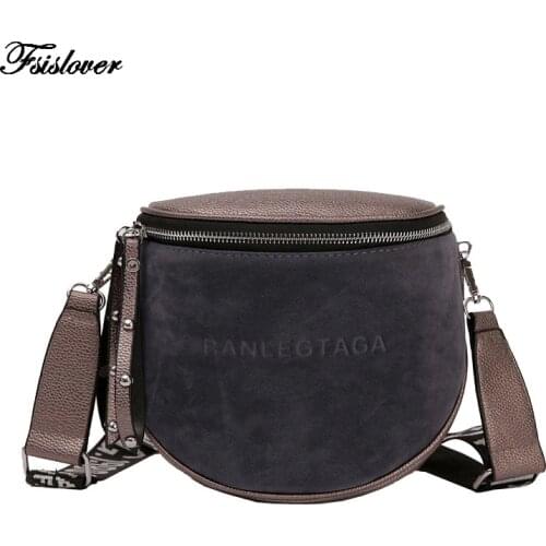 New Women Crossbody Bag Women Messenger Bags Pu Leather Shoulder Bag female Handbags Fashion Famous Brand Lady Semicircle Saddle