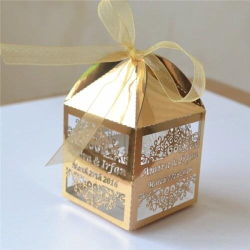 Wedding and party supplies,decorative pattern design,laser cut wedding candy box
