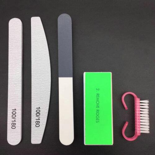 Ysen 5pcs Nail Files Brush Durable Buffing Grit Sand Nail Art Tool Accessories Sanding File UV Gel Polish Tools