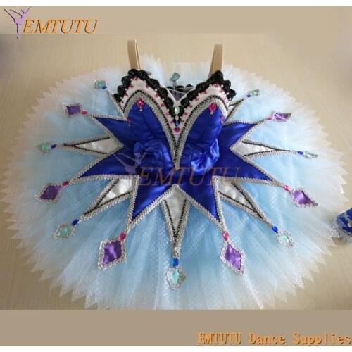 Harlequinade Professional Ballet Tutus Blue for Women Harlequin Classical Platter Tutu Ballet Performance Tutu Stage Dress Adult