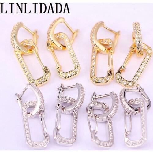 5Pair NEW fashion Gold Color Earring For Women Sparking Crystal Zirconia CZ Drop Dangling Earrings