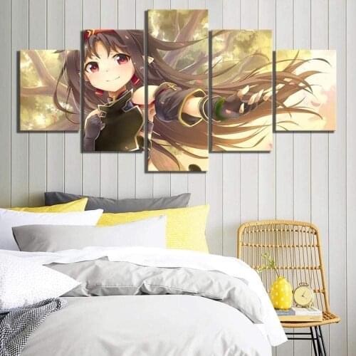 5 Piece Wall Art Canvas Anime Manga Figure Modular Pictures Posters And Prints Home Modern Living Room Decoration Paintings