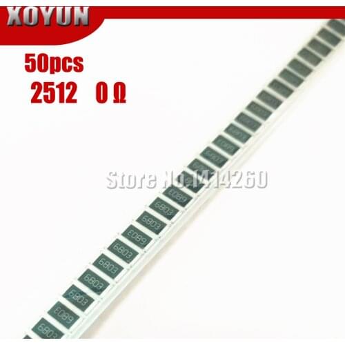 50PCS 2512 SMD Resistor 5% 0 ohm 1W 0R
