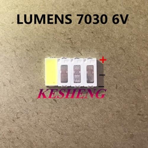 50pcs Lumens SMD LED 7030 6V 1W Cool White For TV BackLight 200mA 1 order