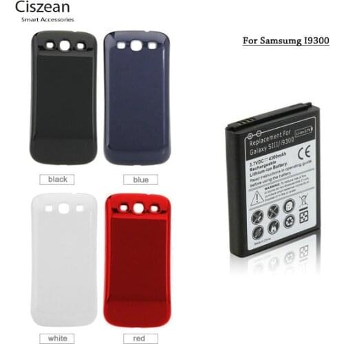 4300mAh Extended Battery + Back Cover For Samsung Galaxy S3 III S 3 i9300 I9308 I9305 L710 i747 i535 R530 T999 M440S batteries