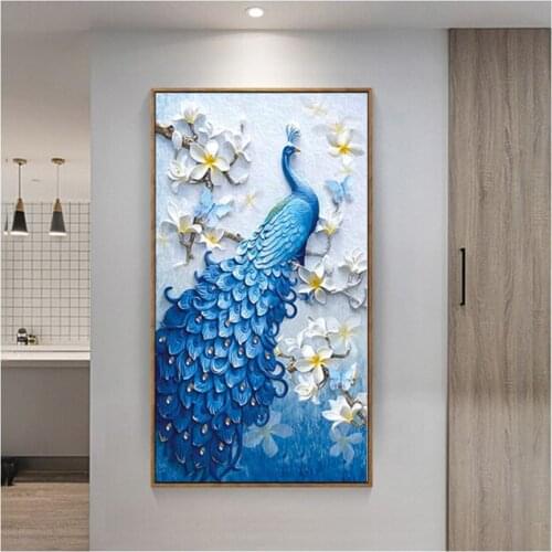 Diamond Painting Diamond embroidery 5d diy full square blue peacock diamond mosaic daimond painting drill
