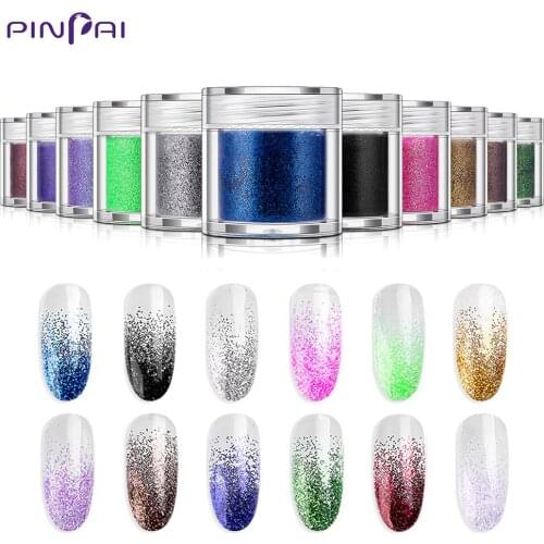 12 Colors Holographic Nail Art Glitter Powder Dust Shiny Flakes Pigment Gel Nail Polish Sequins For Nail Art Decoration Manicure