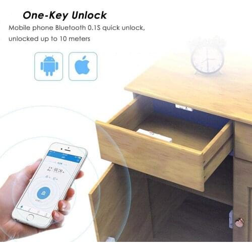 Bluetooth Mobile Phone App Unlock ，To Open The Drawer Lock ，Smart Invisible Lock, Drawer Lock Electronic Invisible ，Drawer Lock
