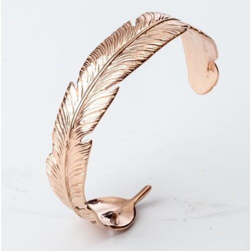Leaf feather bangle bracelet stainless steel silver gold color jewelry birthday party gift her girlfriend wife dropshipping B068