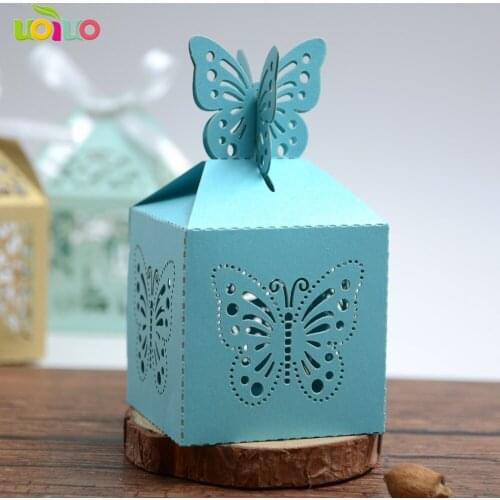 50pcs Candy Box Wedding Gift Bag paper Butterfly Decorations for Wedding baby shower birthday Guests Favors Event Party Supplies