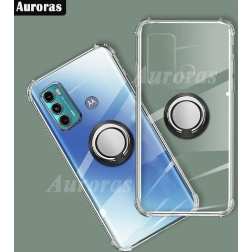Auroras For Motorola G60 Case Anti-fall Airbag Clear Case Shockproof With Ring Case For Moto G60 Cover