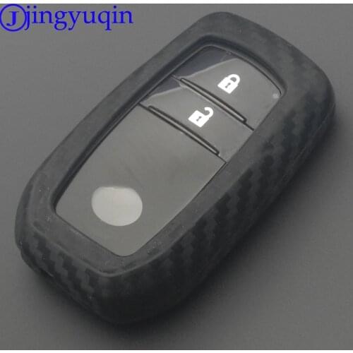 Jingyuqin 10x 2/3/4 Buttons Car Key Case Cover For Toyota Crown Camry Highlander RAV4 EZ Carbon Fiber Car Key Bag Shell