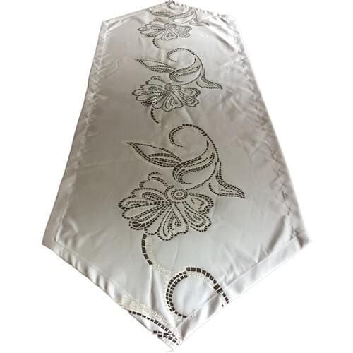 Densu Collection Flower Pattern Beige Runner