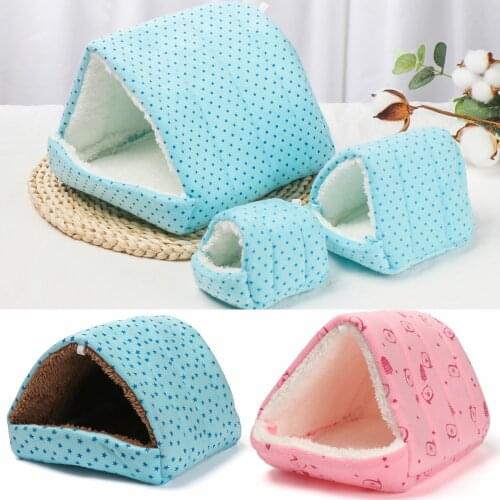 4Size Small Hamster House Guinea Pig Nest Warm Mat Nest Small Animal Sleeping Bed Soft Plush Hamster House Cave Pets Supplies