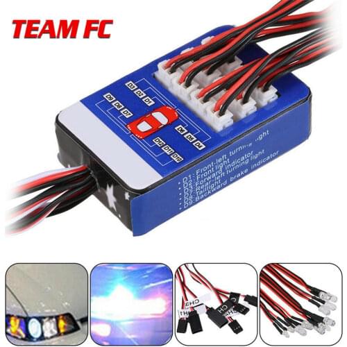 Simulation Flash Light 12 LED Lighting Kit Steering Brake for 1/10 Scale Models RC Car Yokomo Tamiya HSP HPI AXIAL RC4WD Traxxas