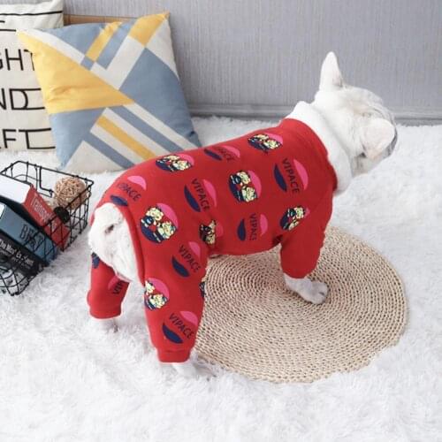 Pet Romper Cartoon Pattern Cosplay Warm Puppy Bodysuit Four-leg Bodysuit Clothes Jumpsuits Clothing Four-leg Comfortable Costume
