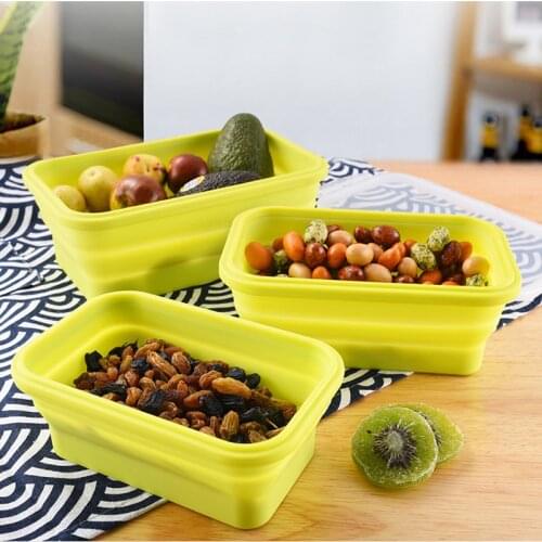 300/500/800/1200ml Collapsible Silicone Lunch Box Container Portable Microwave Home Kitchen Food Storage Bento Box Eco-Friendly