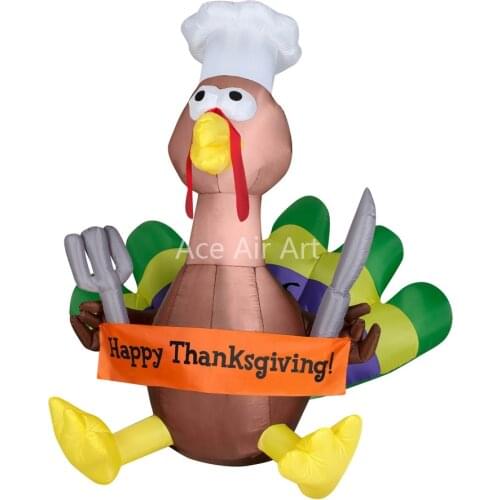 Easy set up and take away happy thanksgiving inflatable turkey
