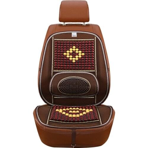Summer Car Seat Covers Wooden Bead Massage Seat Mat Hollow Breathable Cooling Cushion