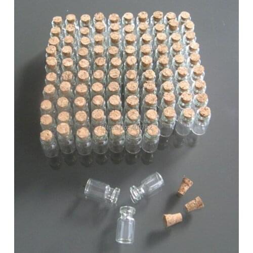 Lot of 500pcs 0.5ml Vials Clear Glass Bottles with Corks Empty Sample Jars Small wholesale