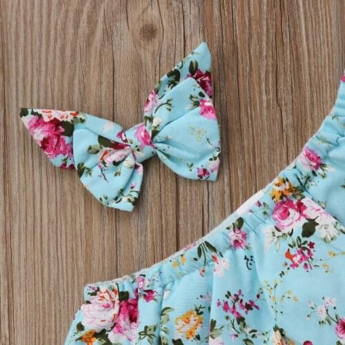 Cute Fashion Baby Girl Jumpsuits 0-24M Summer Newborn Baby Girls Floral Romper Jumpsuit Sunsuit Outfits Set