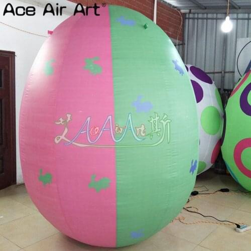 2.2m tall inflatable Easter Egg decorations model,inflatable pink and green egg for Easter Events Decorations
