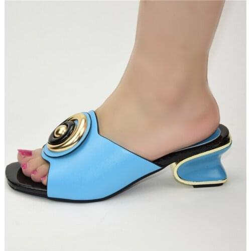 Latest African Shoes Decorated with Rhinestone Luxury Sandals Women Itlian Women Wedding Shoes Slip on Shoes for Wedding Women