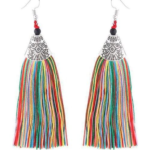 SUMENG 2020 New Fashion Vintage Tassel Earrings Women Brand Jewelry Geometric Silver Color Simple Dangle Drop Earrings Gifts