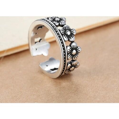 New Charming Open Crown Ring for Women Vintage Boho Party Rings Gothic Punk Jewelry Gifts for Girls 2021