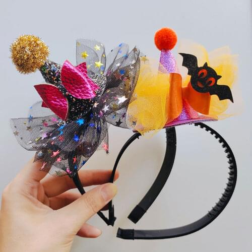 New arrival Girl Halloween headband Witch Cosplay Headdress Pumpkin Hair Hoop Party Decor Gift