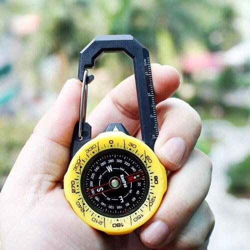 NEW design Waterproof Carabiner outdoor compass with luminous and 1-2-3system/Tourist compass / blue compass