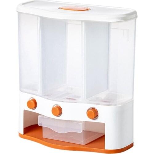 New Transparent Sealed Storage Box Grains Wall-Mounted Food Storage Tank Moisture-Proof Rice Barrels Bean Dispenser