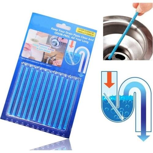 KCASA 12PCS/ Set Sani Cleaing Sticks Keep Drains Pipes Clear And Odor Home Cleaning Tools for Pipe Bathroom kitchen Clean tools