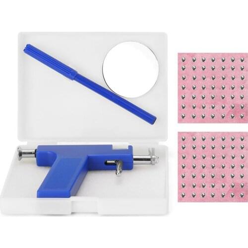 Stainless Steel Piercing Gun Tools Kit Ear Stud Silver Gold Earring Ear Nose Navel Body No Pain Safe Sterile Puncture gun Set