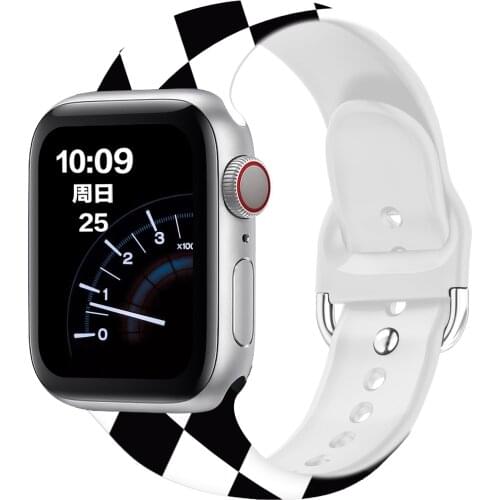 Printed Silicone Strap for Apple Watchband 44mm 40mm 38mm 42mm Spots Flower Stylish Band for Iwatch SE Series 2 3 4 5 6 Bracelet