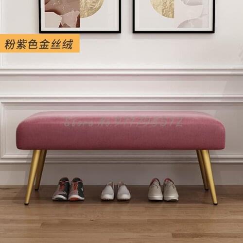 Light Luxury Shoe Stool Home Bed End Stool Bedroom Long Stool Clothing Store Rest Stool Sofa Stool Rectangular Simple
