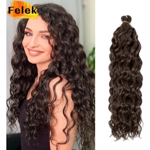 Synthetic Crochet Braids Braiding Hair Extensions Ocean Wave Hair Hawaii Afro Curl Ombre Curly Blonde Water Wave Braid For Women
