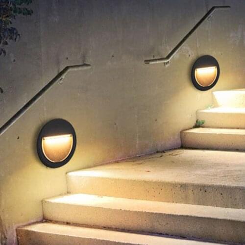 5W Outdoor LED Stair Light Waterproof Recessed Step Light Pathway Yard LED Footlight Villa Patio Yard Step Garden Wall Lamps