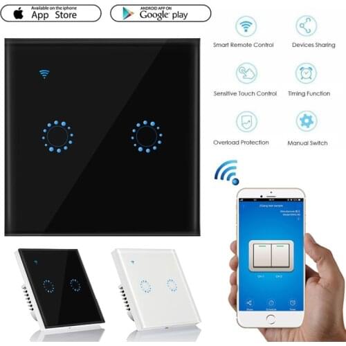 NEW wifi smart wireless switch 2 key touch switch ewelink APP timing delay remote control support alexa google voice control