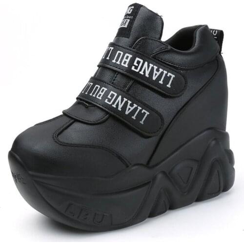 Women Height Increasing Platform Wedge Sneakers Woman 2019 basket Female wedding Shoes Comfortable ladies buty damskie High12 CM