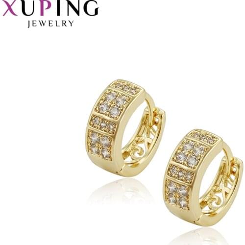 Xuping Fashion Earrings for Women Round Shaped Hoops Earrings High Quality Jewelry Thanksgiving Gifts 96438