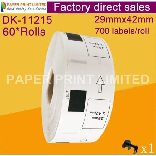 60 Rolls Brother Compatible Etiketten 29mmX42mm DK-11215 Label QL700 DK-1215 Thermal Sticker